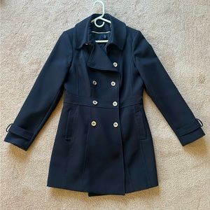 WHBM black military style silver buttons pockets medium great condition